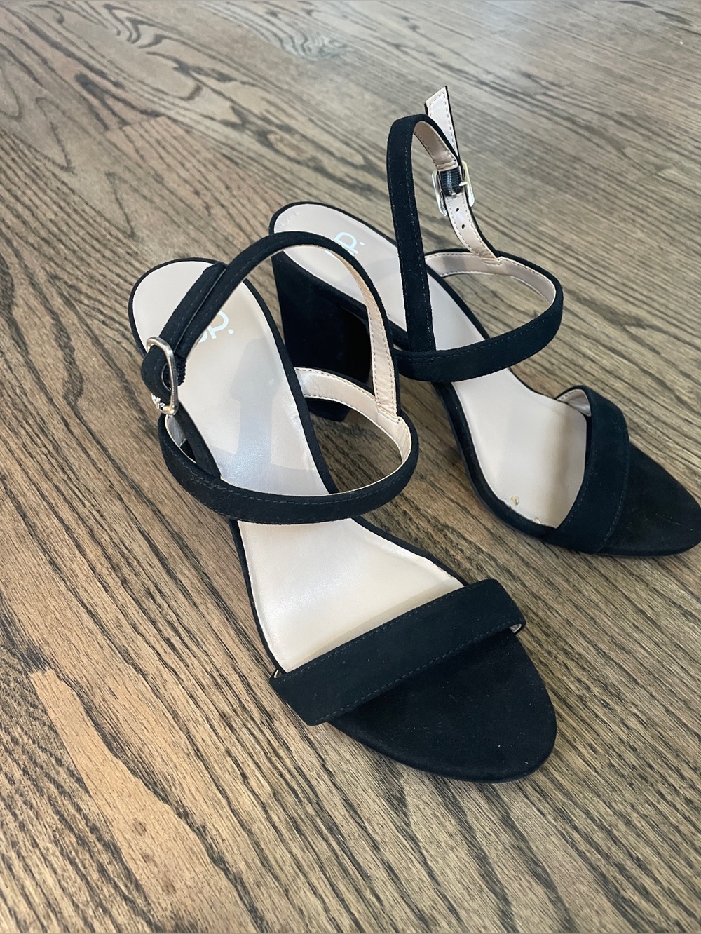 NWT BP. Lala Black Suede Strappy Block Heel Sandals size 7